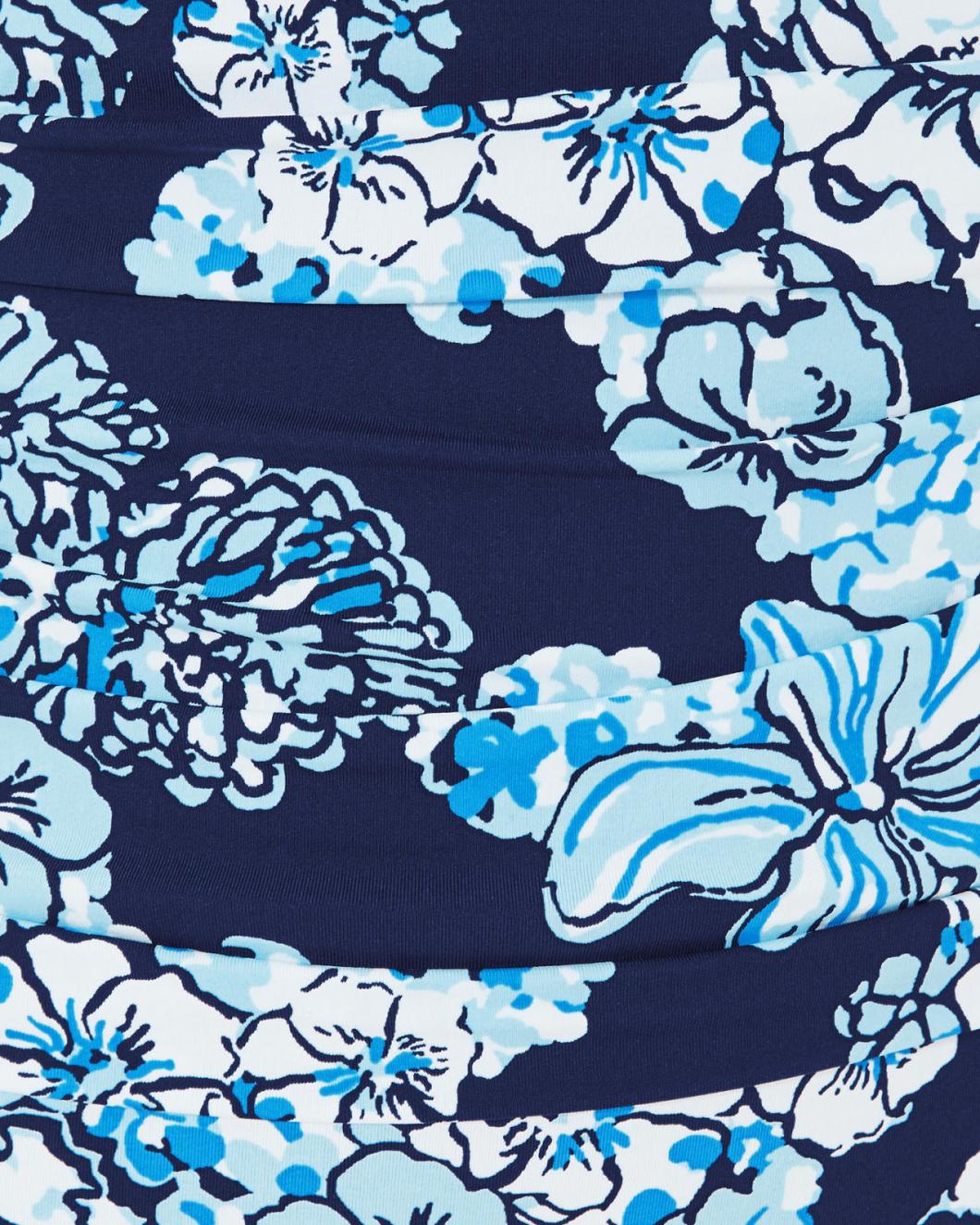 Lilly Pulitzer Rubyann One-Piece Swimsuit Low Tide Navy Bouquet All Day Swim | Women Swimsuits