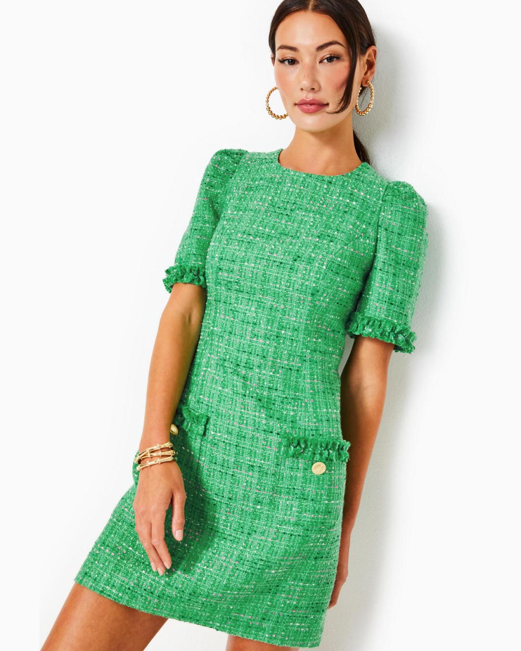Lilly Pulitzer Ryner Boucle Tweed Shift Dress Kelly Green Palm Beach Boucle | Women Shift Dresses