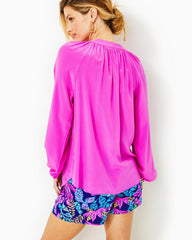 Lilly Pulitzer Saige Silk Top Orchid Oasis | Women Tops