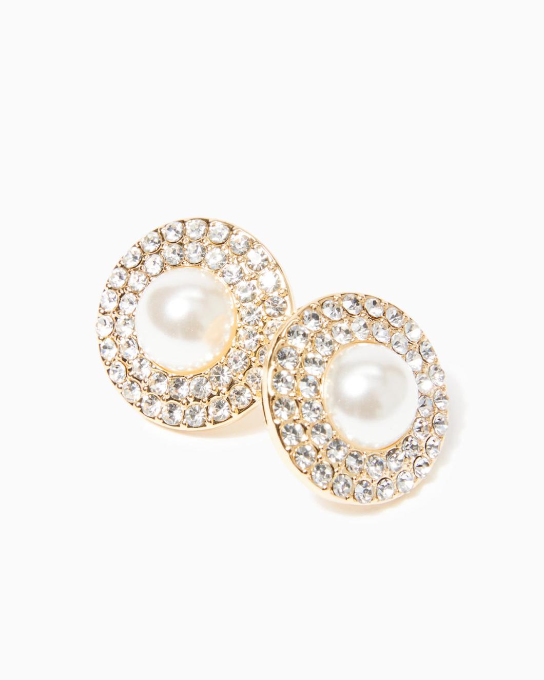 Lilly Pulitzer Sea Searching Pearl Earrings Gold Metallic | Women Jewelry