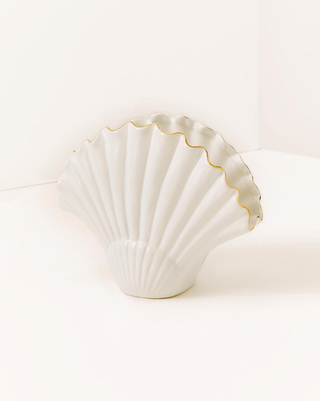 Lilly Pulitzer Seashell Vase Resort White | Women Home Decor