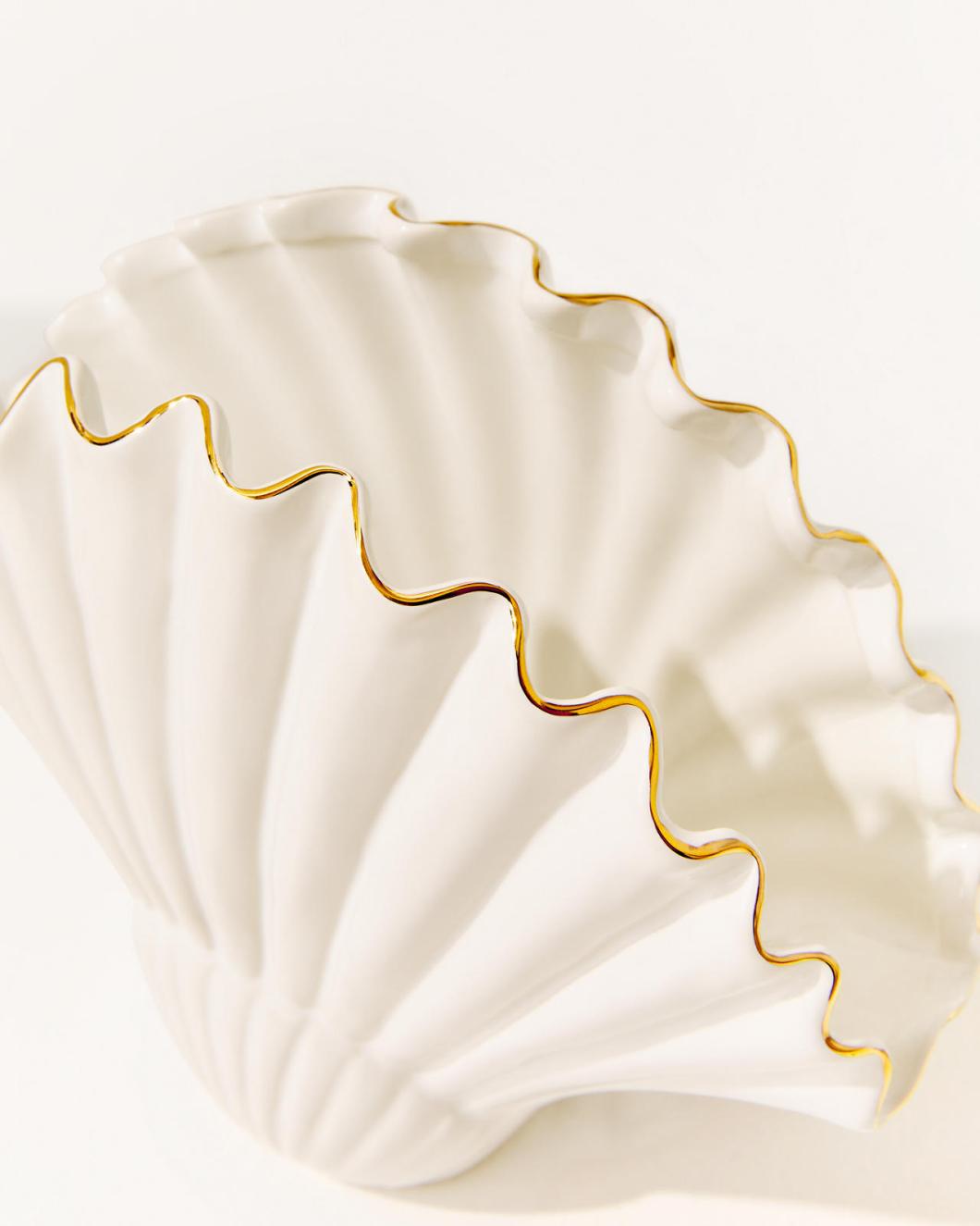 Lilly Pulitzer Seashell Vase Resort White | Women Home Decor