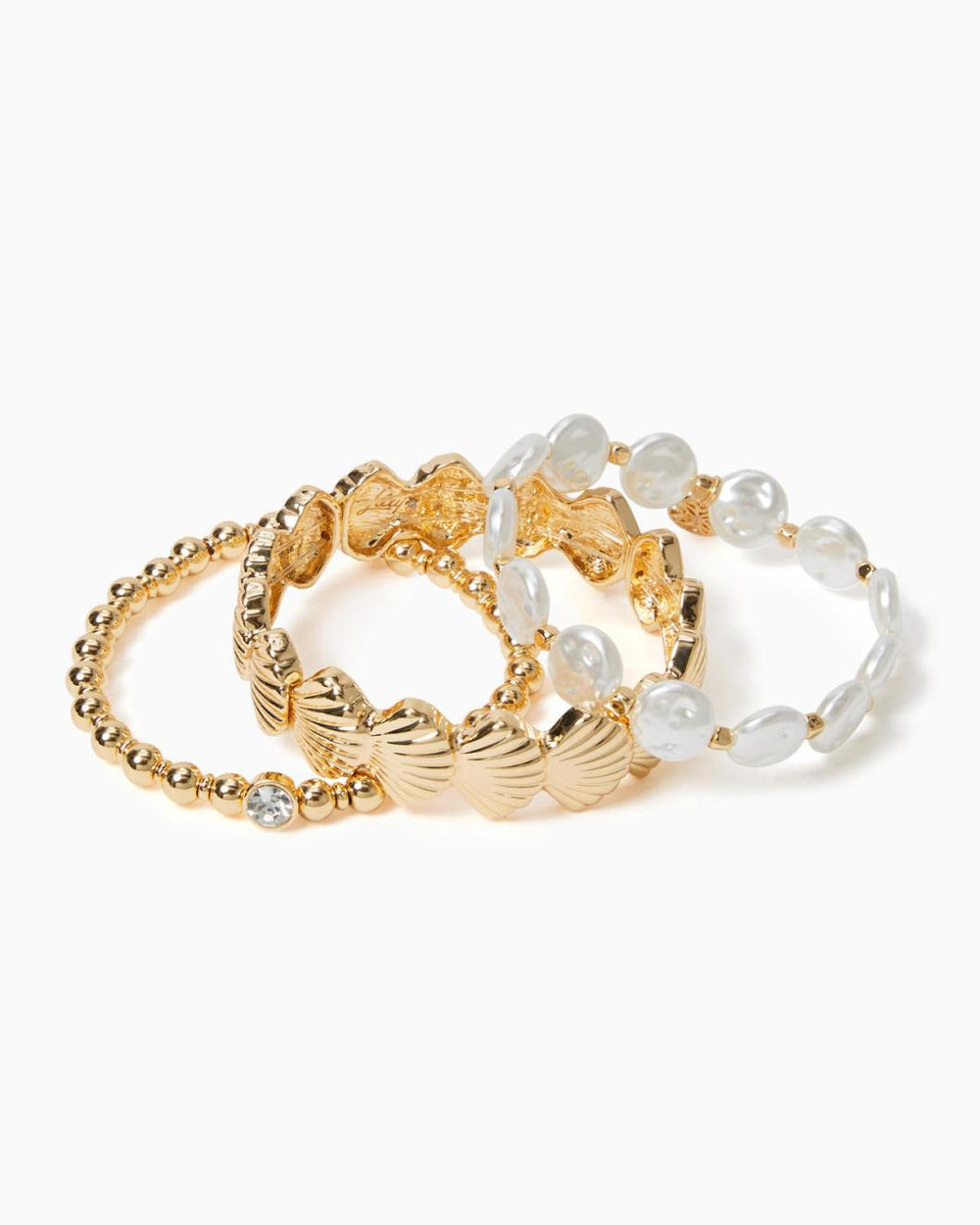 Lilly Pulitzer Seaside Soleil Bracelet Set Gold Metallic | Women Jewelry