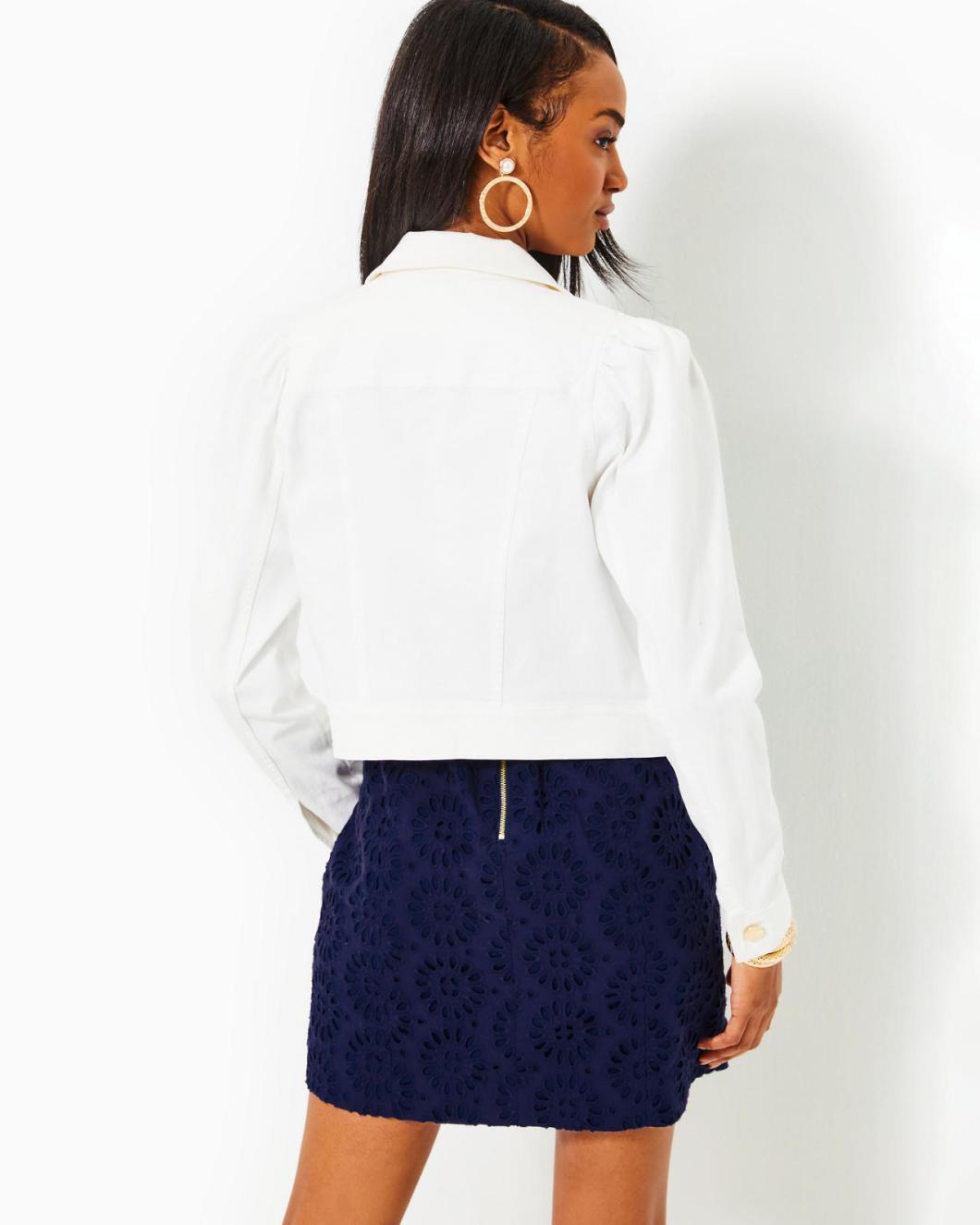 Lilly Pulitzer Seaspray Denim Jacket Resort White | Women Tops