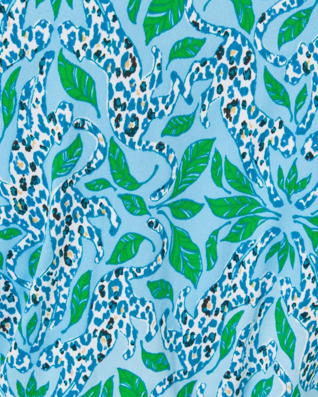 Lilly Pulitzer Sherona Knit Robe Bon Bon Blue Leapin Leopards | Women Loungewear