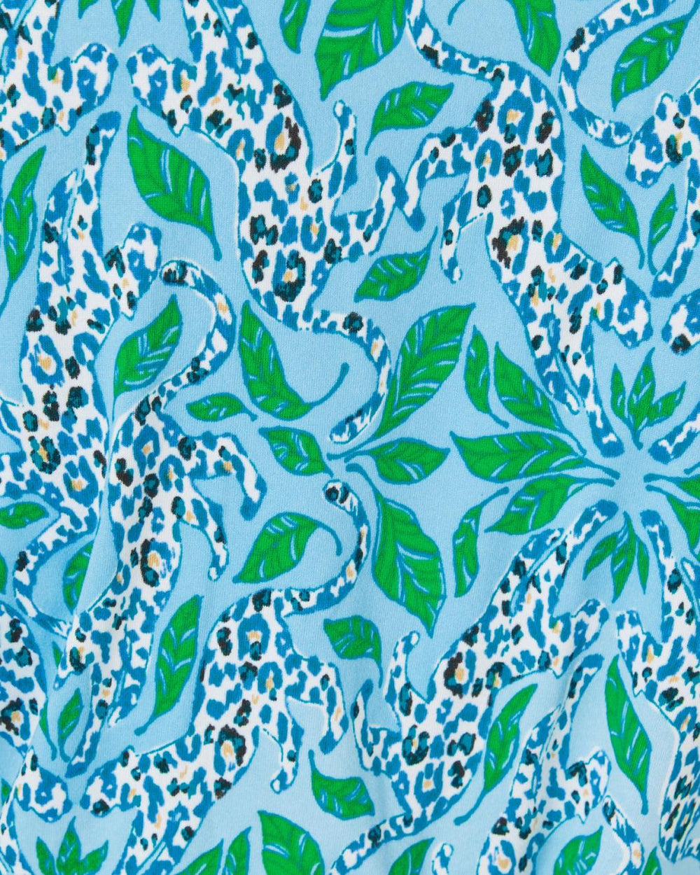 Lilly Pulitzer Sherona Knit Robe Bon Bon Blue Leapin Leopards | Women Loungewear