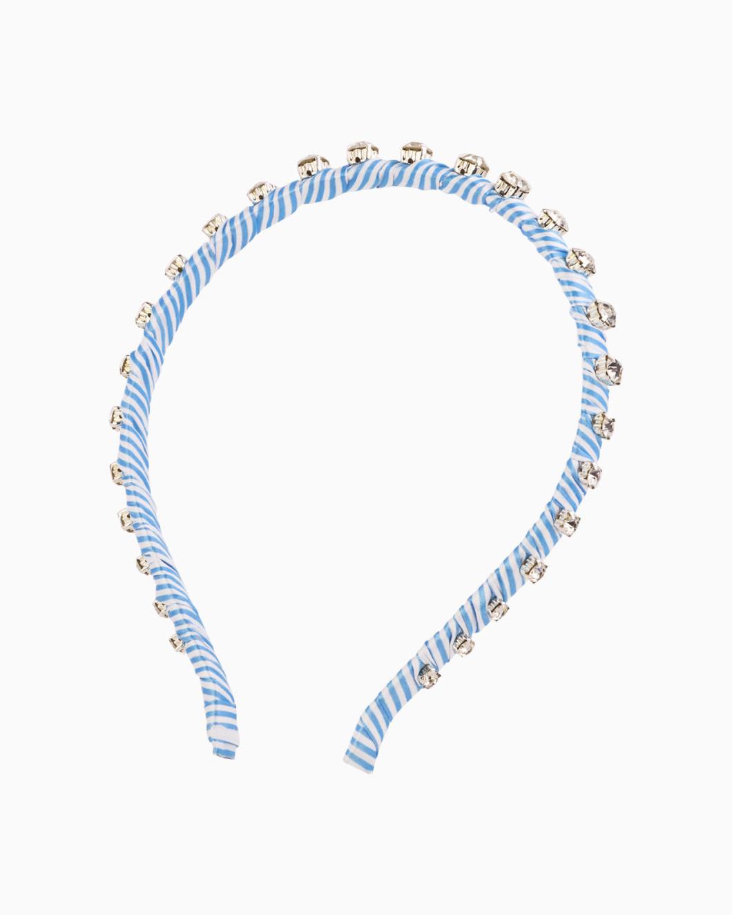 Lilly Pulitzer Skinny Embellished Headband Frenchie Blue Striped Headband | Women Hats &amp; Hair