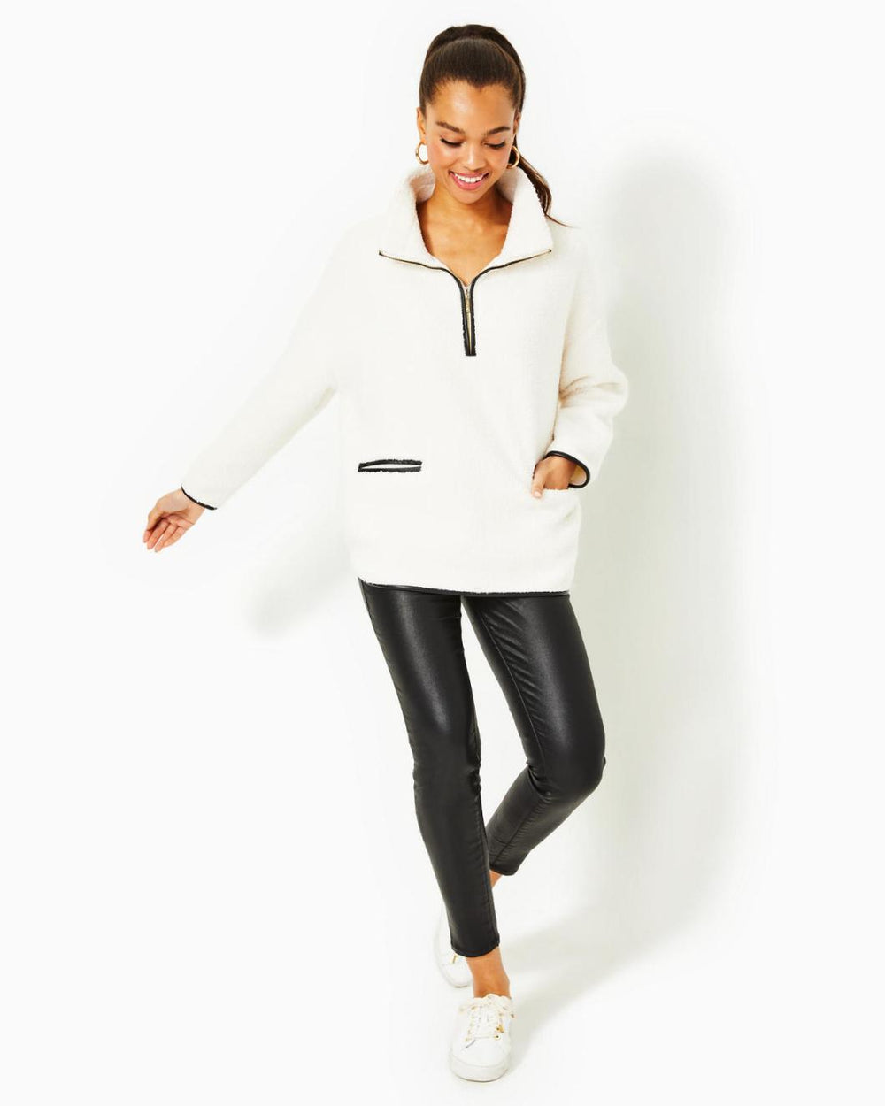 Lilly Pulitzer Soreen Sherpa Popover Coconut | Women Tops