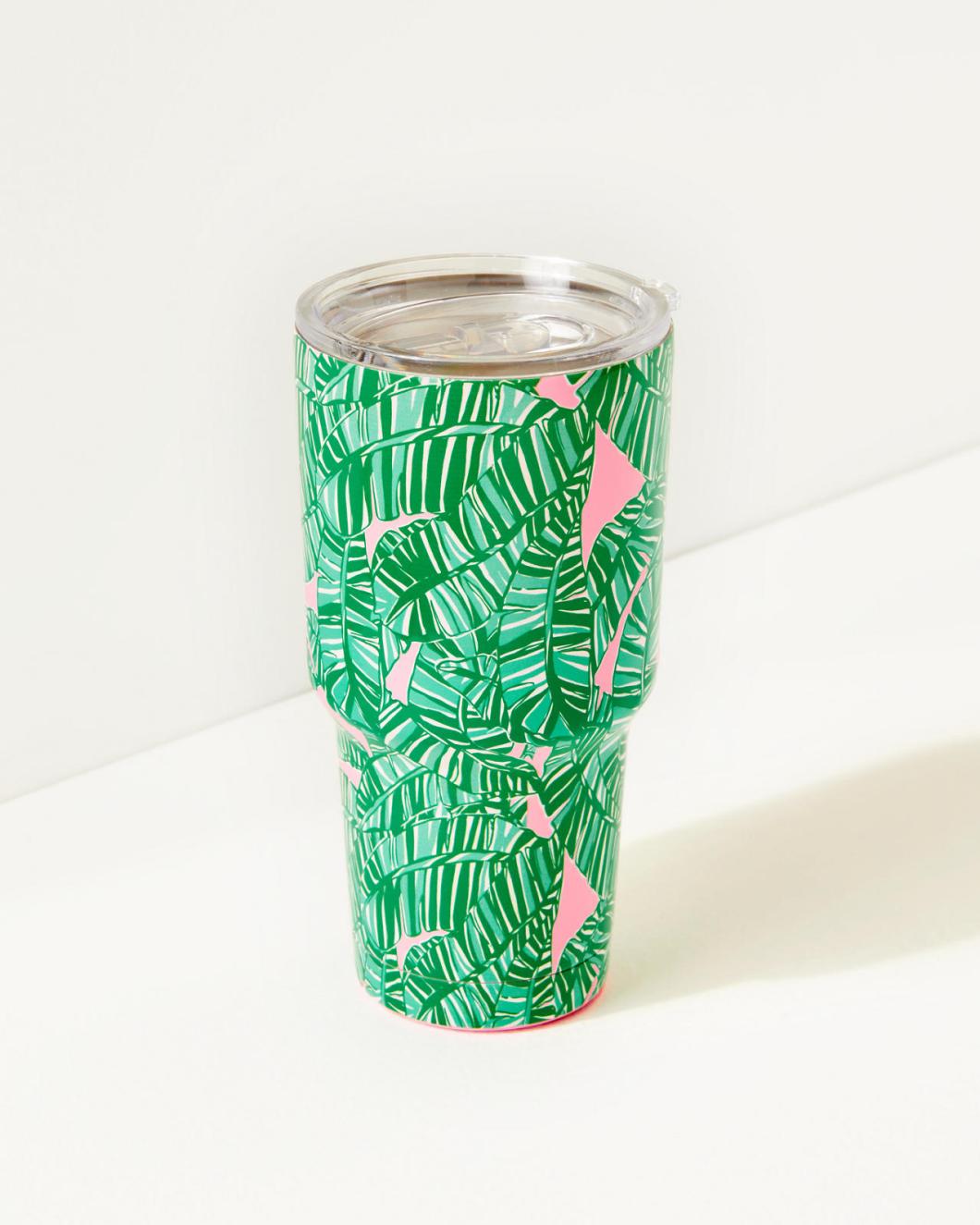 Lilly Pulitzer Stainless Steel Insulated Large Tumbler Conch Shell Pink Lets Go Bananas | Women Tabletop