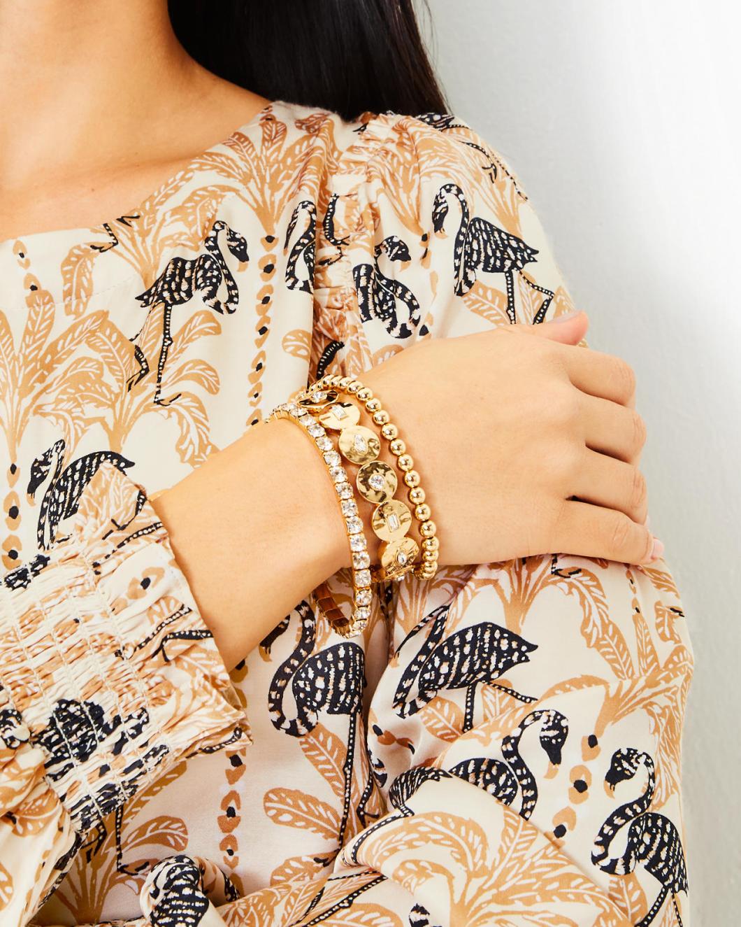 Lilly Pulitzer Stir It Up Bracelet Set Gold Metallic | Women Jewelry