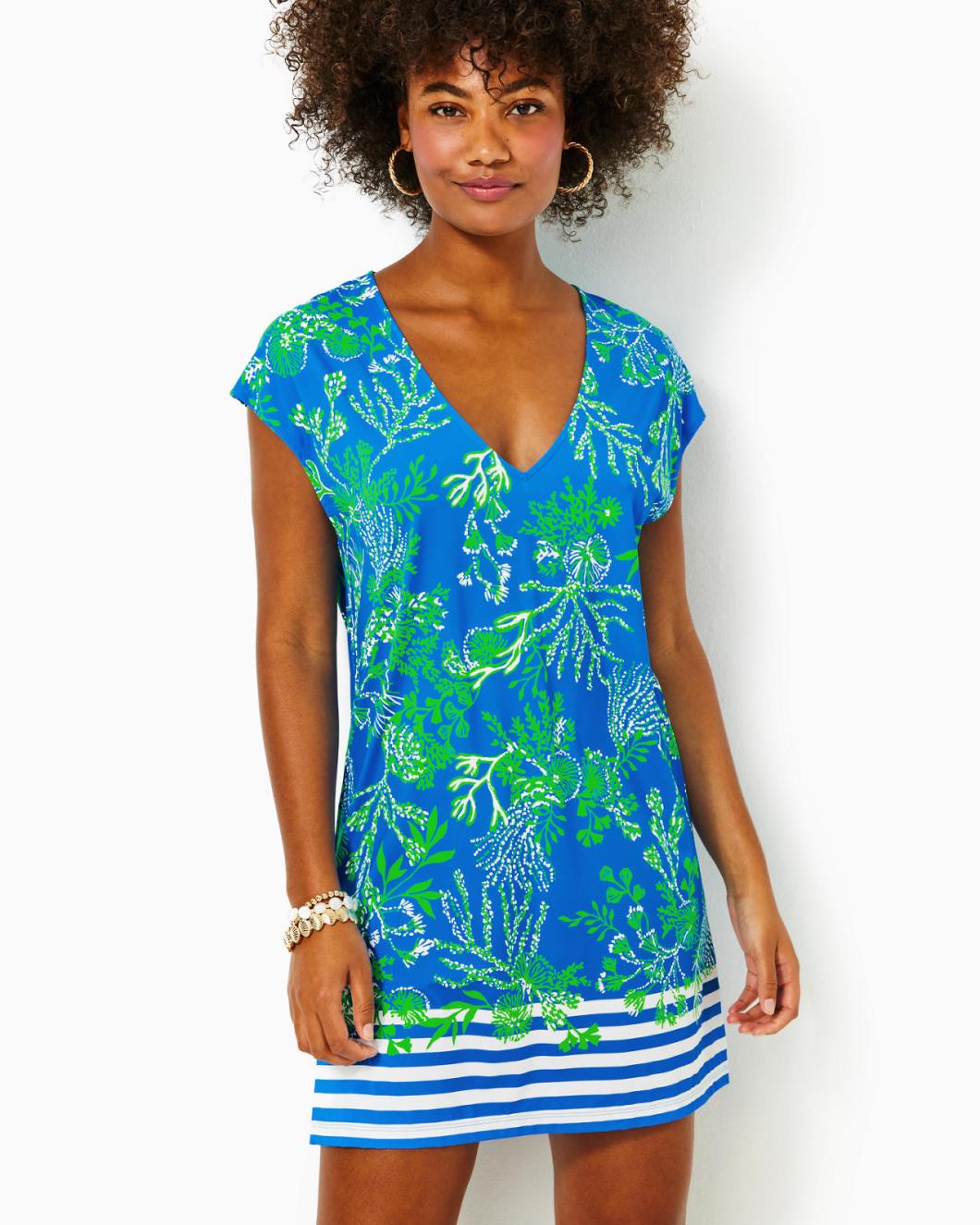 Lilly Pulitzer Talli Cover-Up Briny Blue A Bit Salty Engineered Coverup | Women Cover-Ups