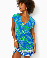 Lilly Pulitzer Talli Cover-Up Briny Blue A Bit Salty Engineered Coverup | Women Cover-Ups