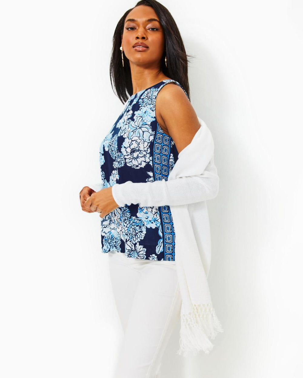 Lilly Pulitzer Tatum Cardigan Resort White | Women Tops