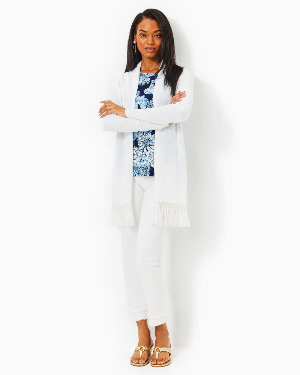 Lilly Pulitzer Tatum Cardigan Resort White | Women Tops