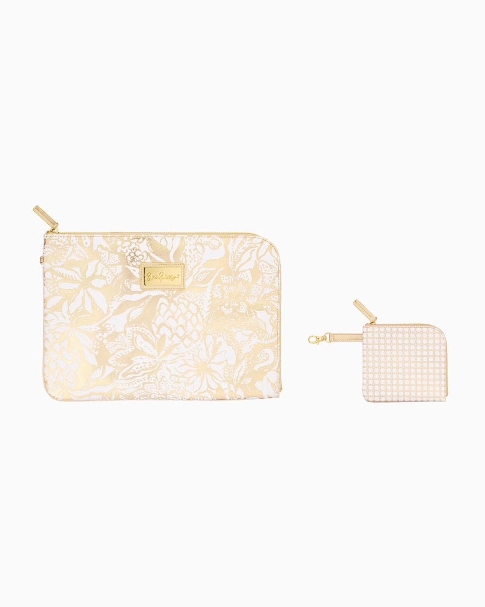 Lilly Pulitzer Tech Pouch Set Gold Metallic Safari Sangria | Women Phone &amp; Tech