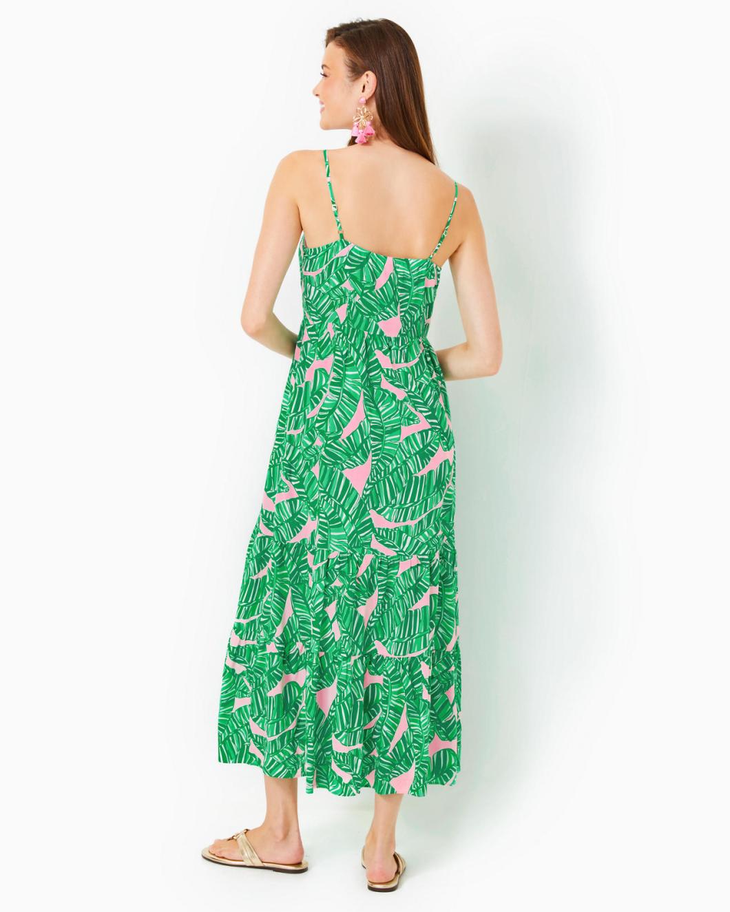 Lilly Pulitzer Teresa Maxi Dress Conch Shell Pink Lets Go Bananas | Women Swing Dresses