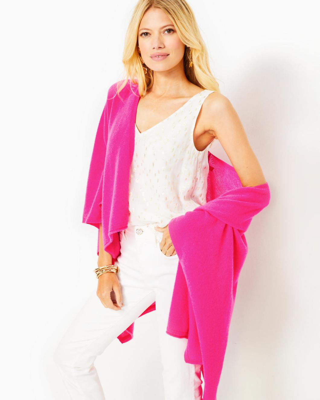 Lilly Pulitzer Terri Cashmere Wrap Pink Palms | Women Tops