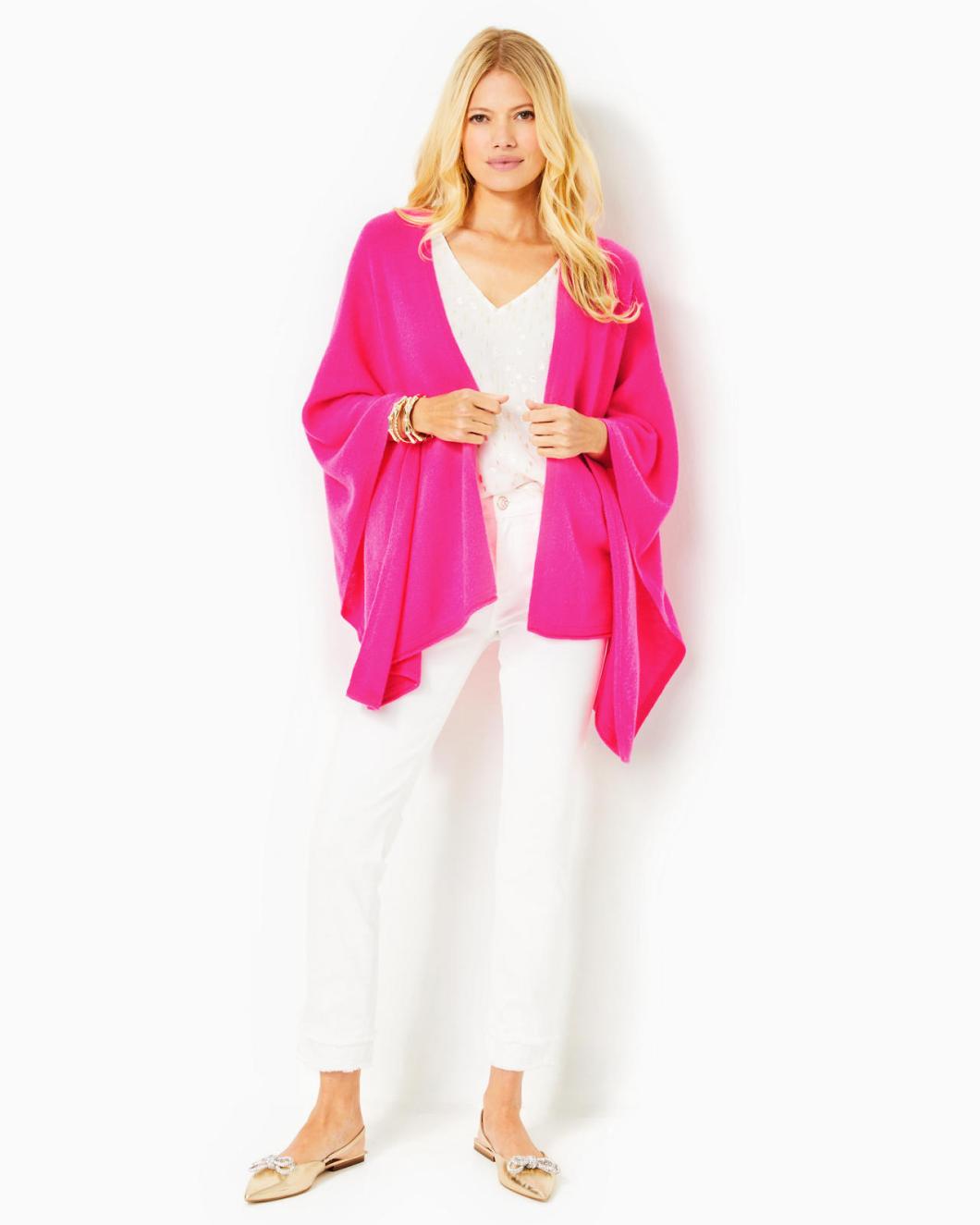 Lilly Pulitzer Terri Cashmere Wrap Pink Palms | Women Tops