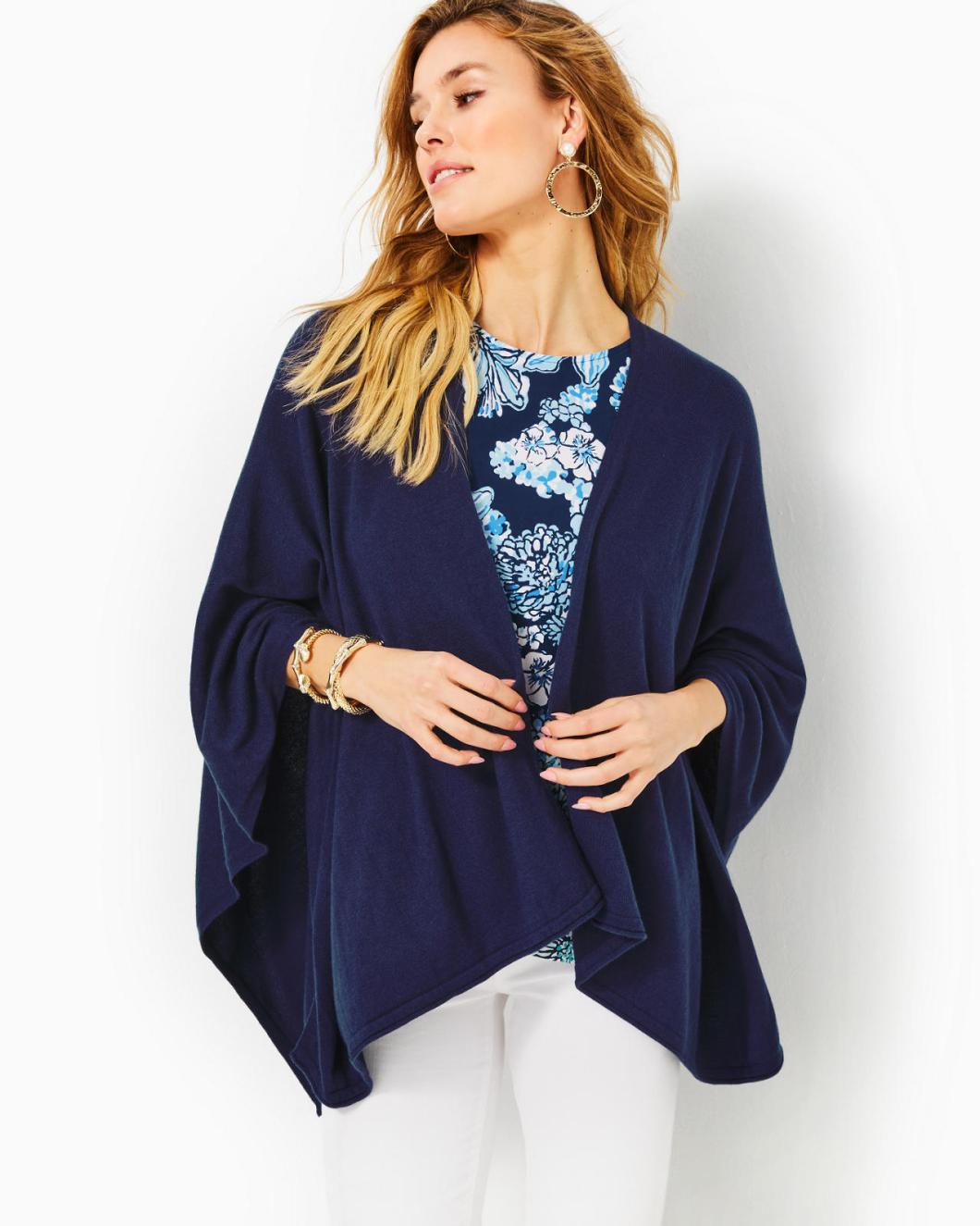 Lilly Pulitzer Terri Sweater Wrap True Navy | Women Tops