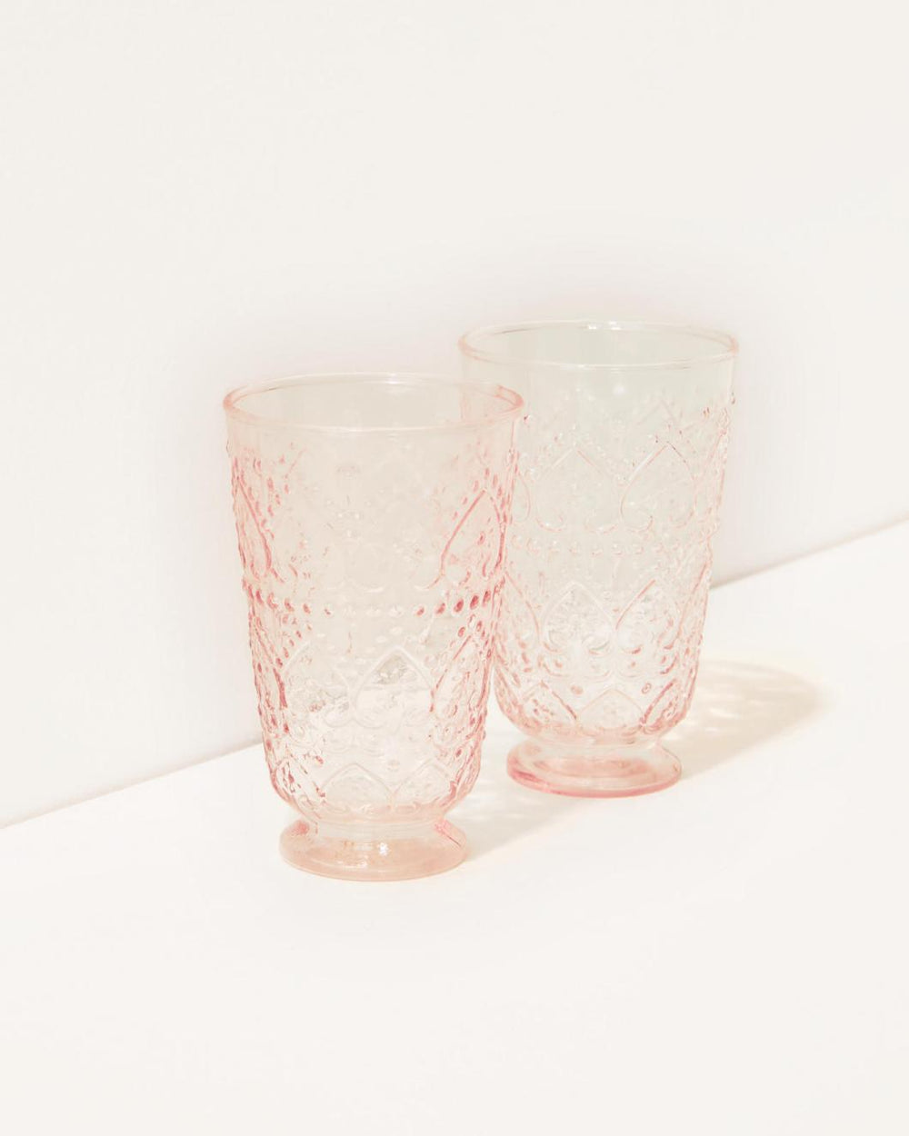 Lilly Pulitzer Textured Glass Tumbler Set Conch Shell Pink | Women Tabletop
