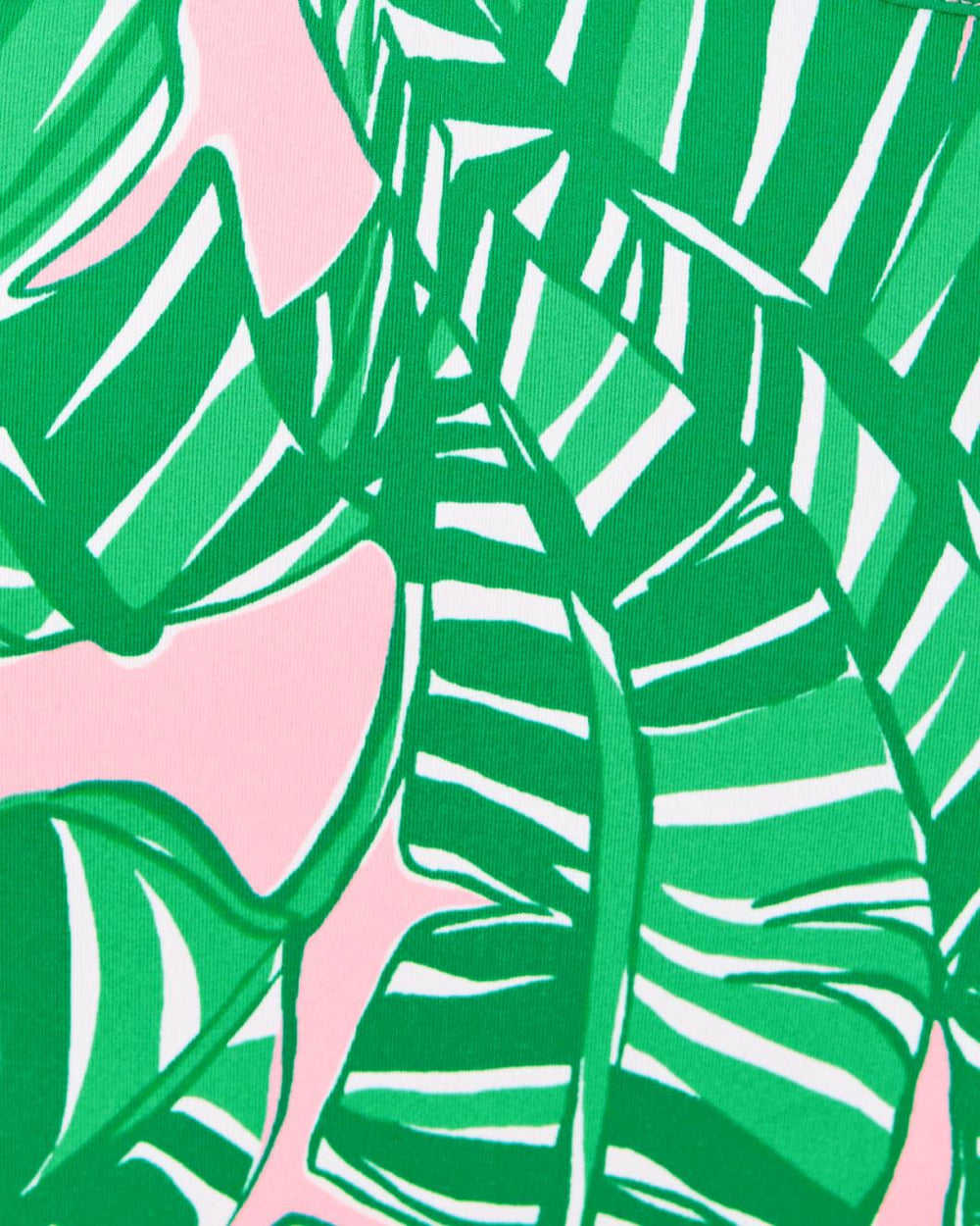 Lilly Pulitzer Toretta Rashguard Swimsuit Conch Shell Pink Lets Go Bananas Engineered Rashguard | Women Swimsuits