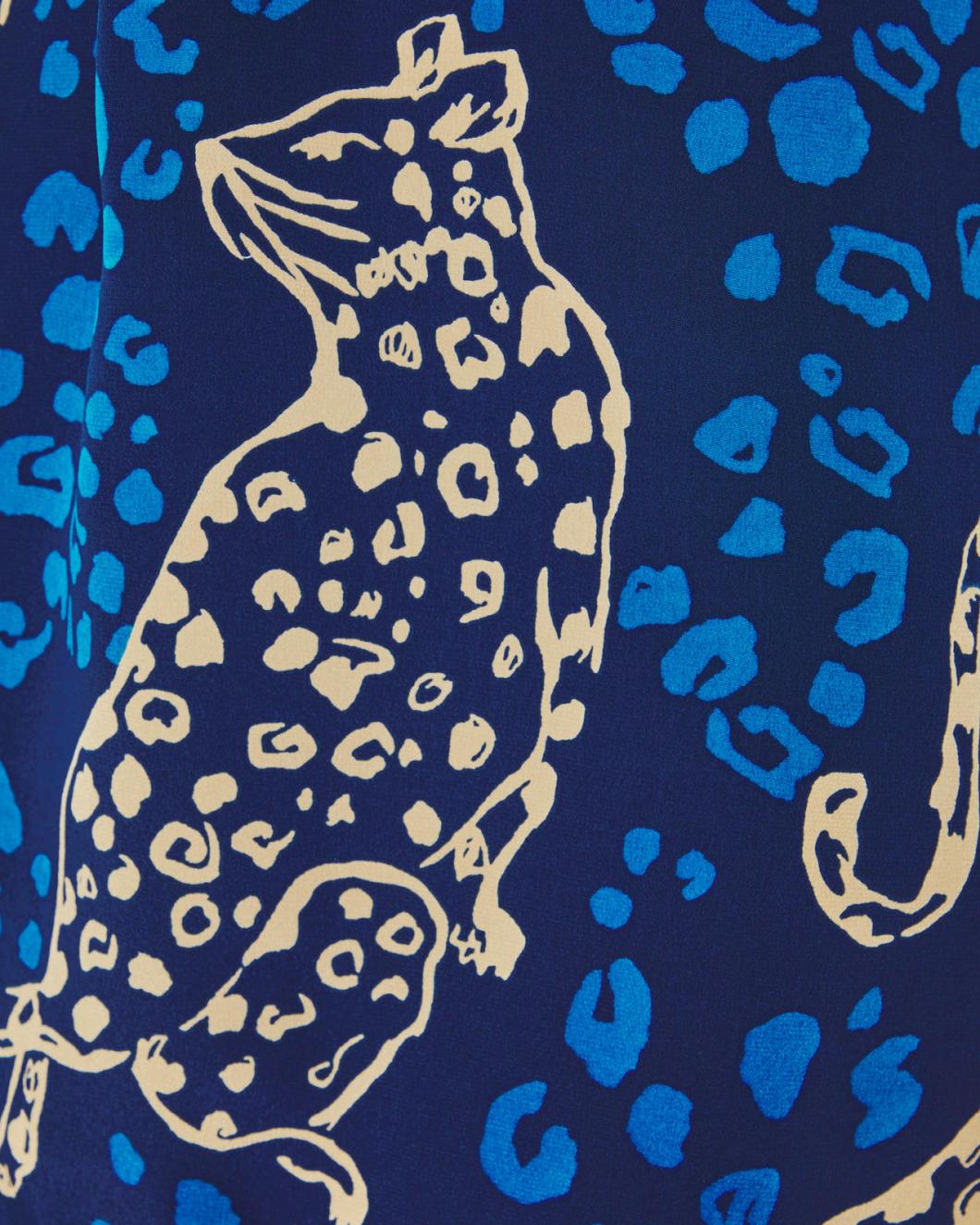 Lilly Pulitzer Tyra Silk Dress Low Tide Navy Oversized Easy To Spot | Women Straight Dresses