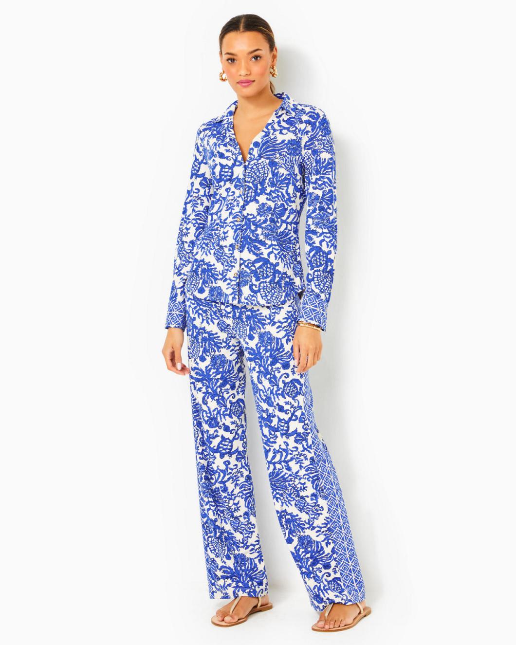 Lilly Pulitzer Upf 50+ 32" Grenada Knit Pant Deeper Coconut Ride With Me Engineered Chillylilly | Women Bottoms