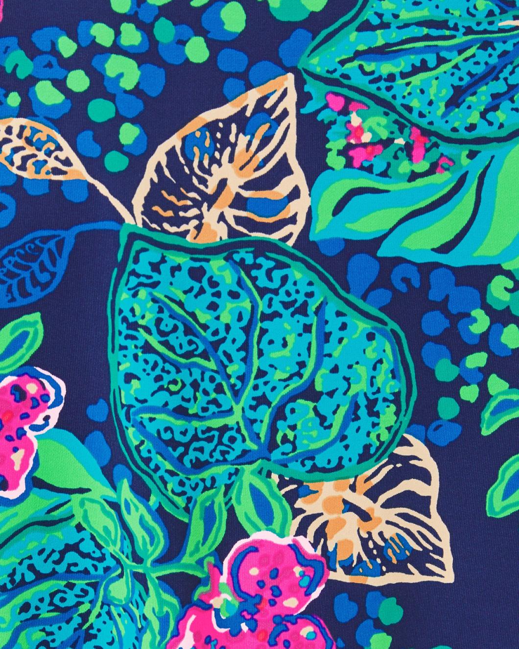 Lilly Pulitzer Upf 50+ Chillylilly Marlena Button Down Top Low Tide Navy Life Of The Party | Women Tops