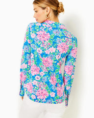 Lilly Pulitzer Upf 50+ Chillylilly Marlena Button Down Top Multi Spring In Your Step | Women Tops