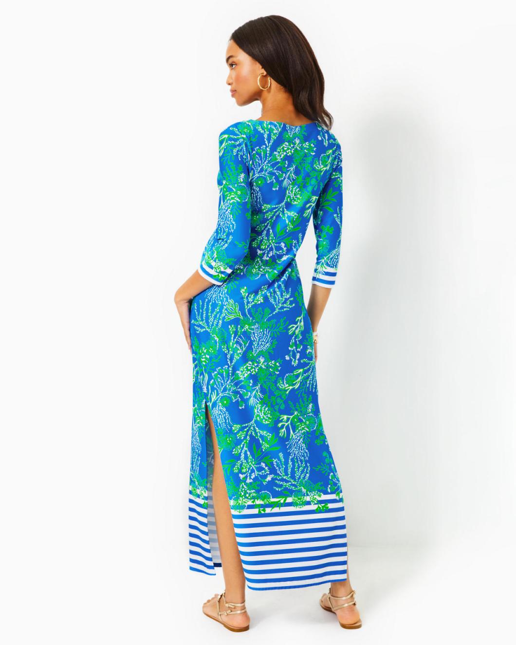 Lilly Pulitzer Upf 50+ Chillylilly Seralina Maxi Dress Briny Blue A Bit Salty Engineered Chillylilly | Women Straight Dresses