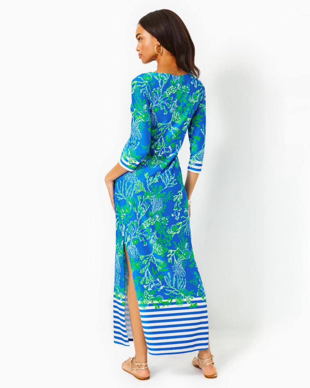 Lilly Pulitzer Upf 50+ Chillylilly Seralina Maxi Dress Briny Blue A Bit Salty Engineered Chillylilly | Women Straight Dresses