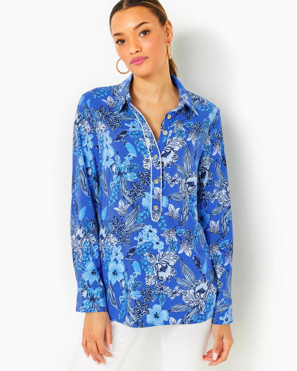 Lilly Pulitzer Upf 50+ Giavana Tunic Alba Blue Cruisin Together | Women Tops