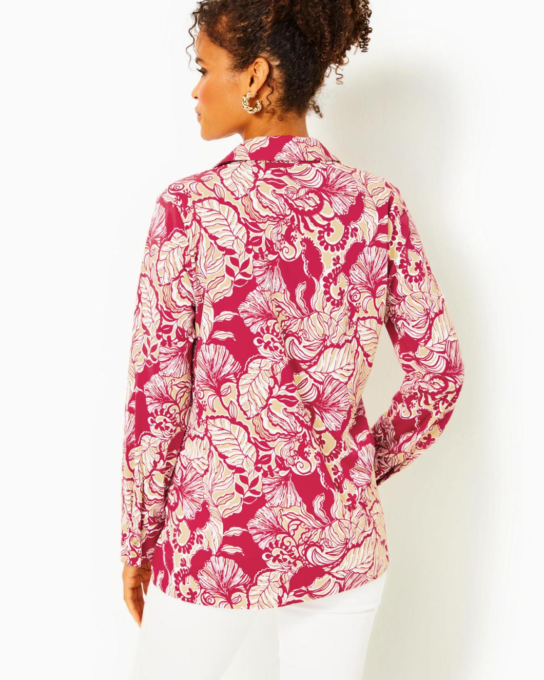 Lilly Pulitzer Upf 50+ Giavana Tunic Poinsettia Red Island Vibes | Women Tops