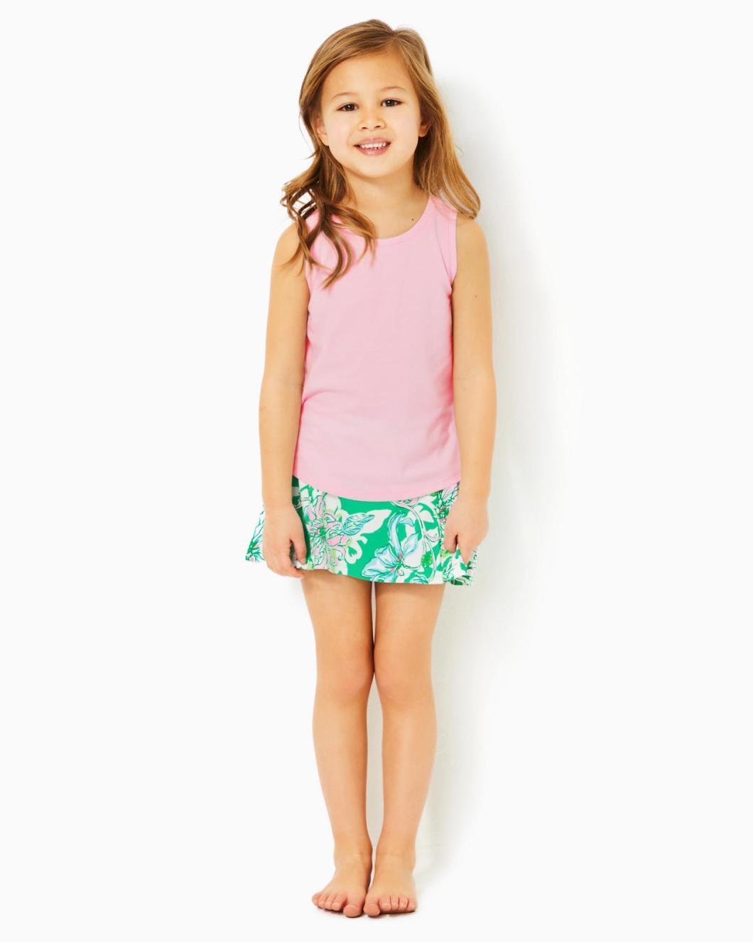 Lilly Pulitzer Upf 50+ Girls Mini Bacio Skort Spearmint Blossom Views | Girl Tops &amp; Bottoms