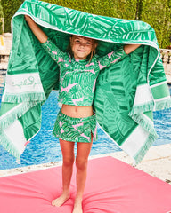 Lilly Pulitzer Upf 50+ Girls Sharlene Rashguard Swim Set Conch Shell Pink Lets Go Bananas | Girl Swim