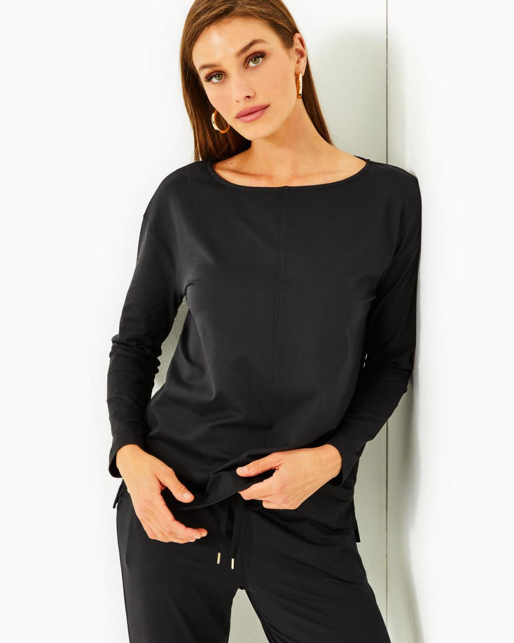 Lilly Pulitzer Upf 50+ Karessa Top Black | Women Tops