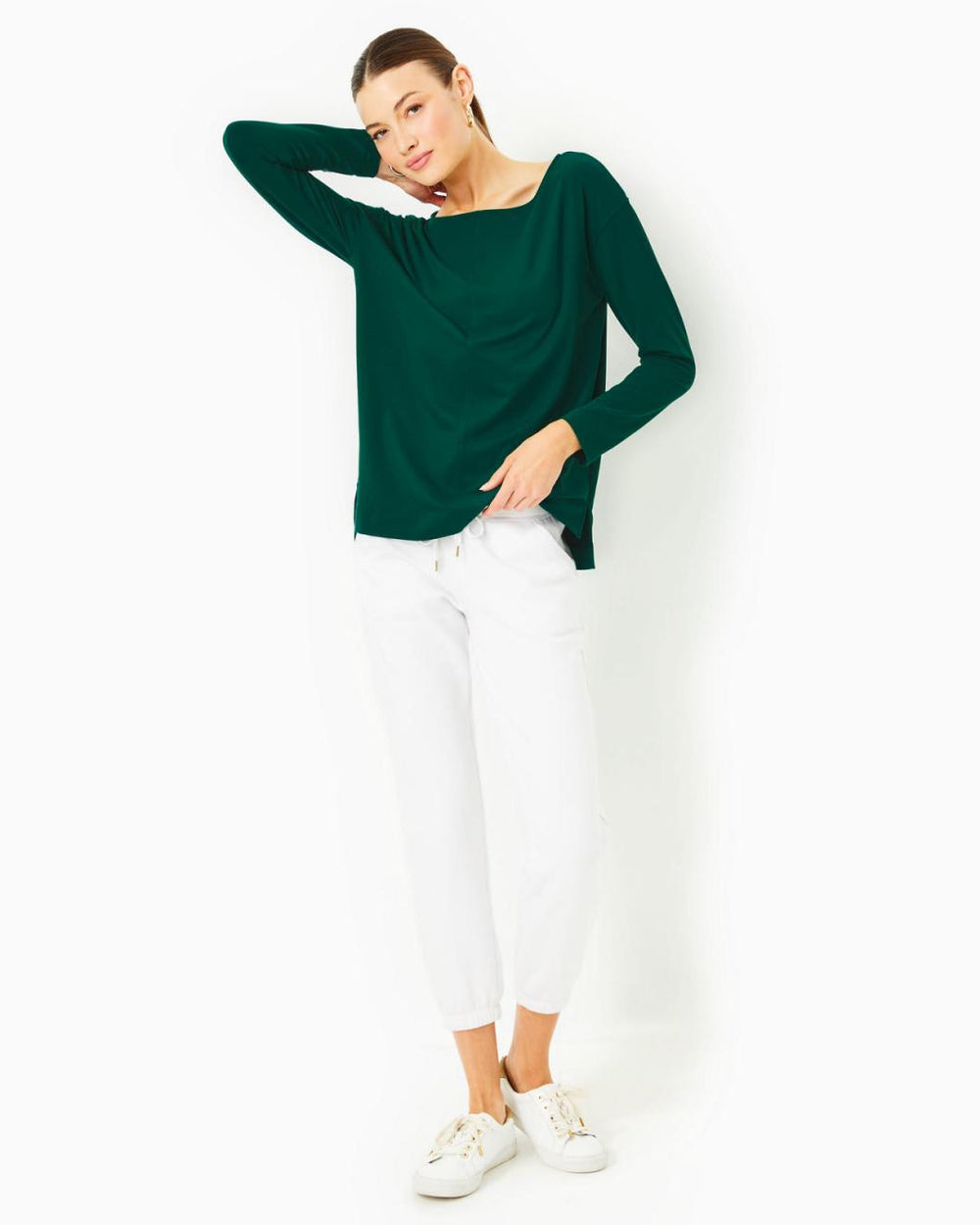 Lilly Pulitzer Upf 50+ Karessa Top Evergreen | Women Tops