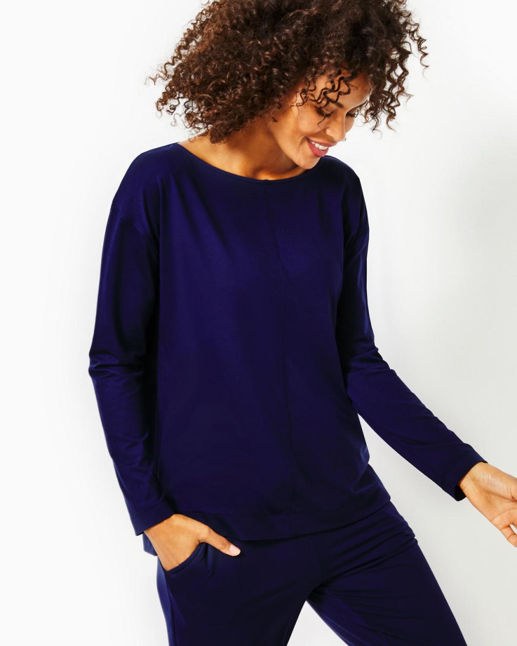 Lilly Pulitzer Upf 50+ Karessa Top True Navy | Women Tops