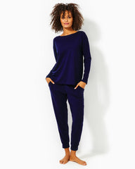 Lilly Pulitzer Upf 50+ Karessa Top True Navy | Women Tops