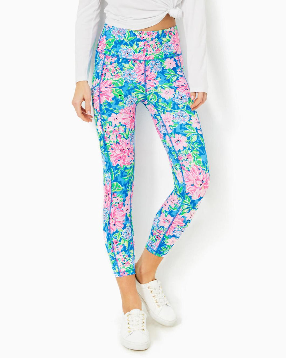 Lilly Pulitzer Upf 50+ Luxletic 24" Weekender High Rise Midi Legging Multi Spring In Your Step | Women Bottoms