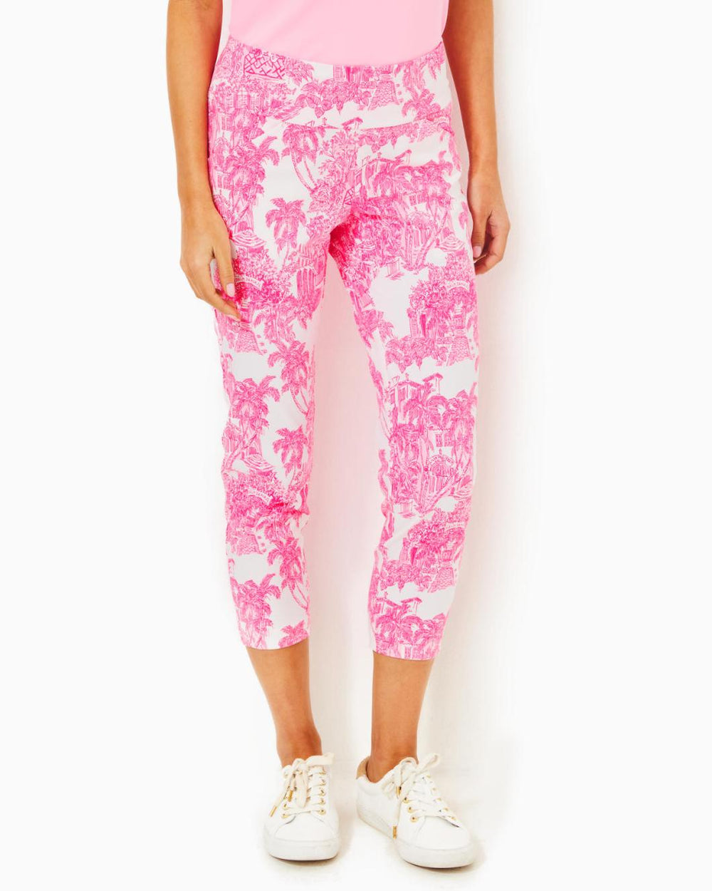 Lilly Pulitzer Upf 50+ Luxletic 25" Corso Crop Pant Resort White Pb Anniversary Toile Golf | Women Bottoms