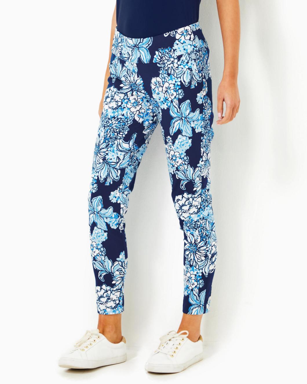 Lilly Pulitzer Upf 50+ Luxletic 28" Corso Pant Low Tide Navy Bouquet All Day Golf | Women Bottoms