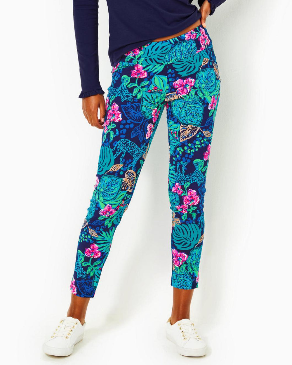 Lilly Pulitzer Upf 50+ Luxletic 28" Corso Pant Low Tide Navy Life Of The Party Golf | Women Bottoms