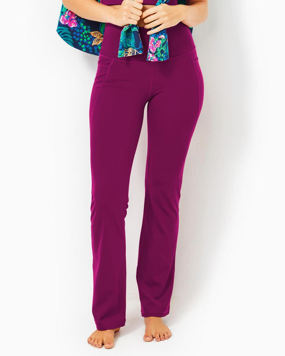 Lilly Pulitzer Upf 50+ Luxletic 31.5" Carpe Vita Flare Legging Mulberry | Women Tops