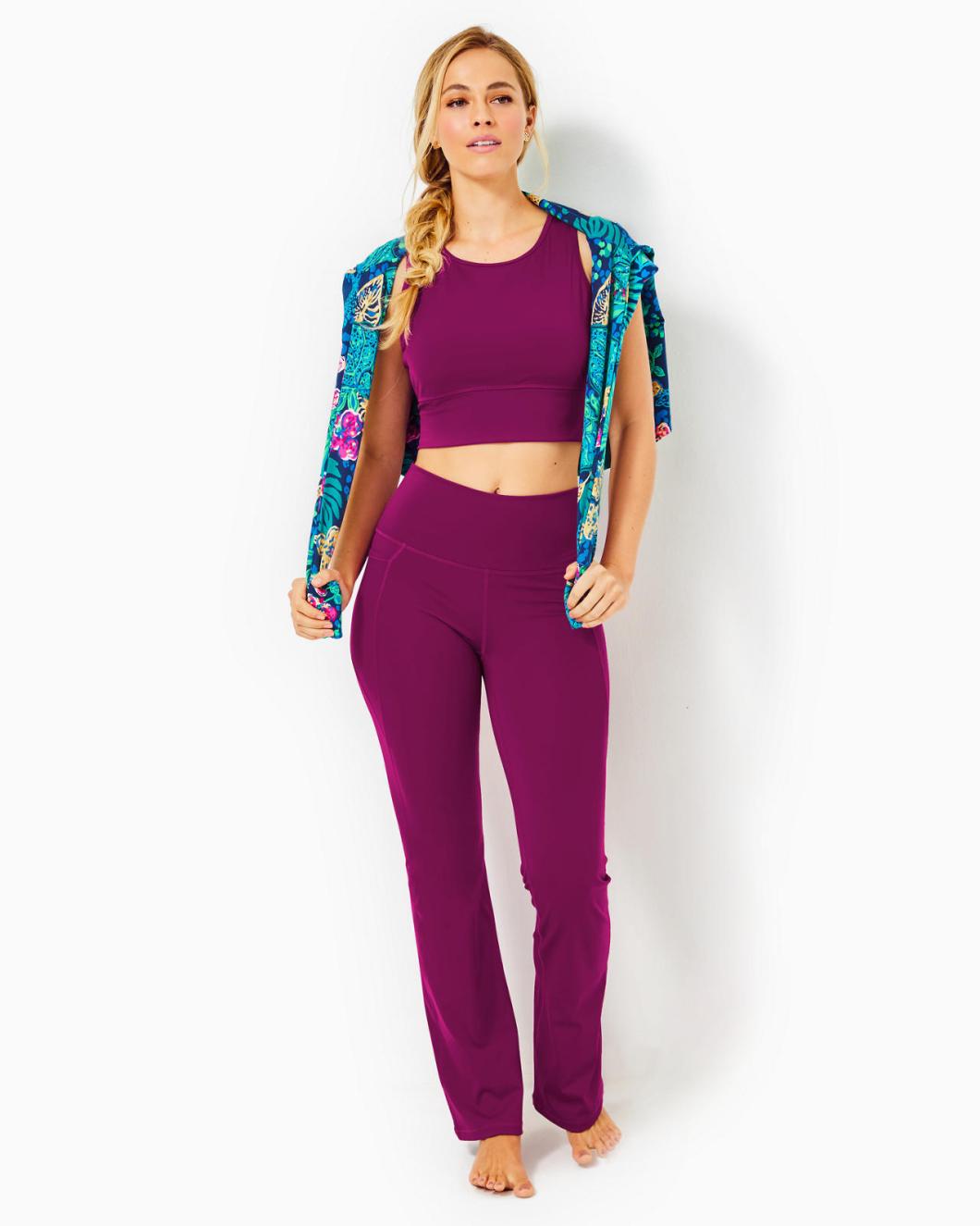 Lilly Pulitzer Upf 50+ Luxletic 31.5" Carpe Vita Flare Legging Mulberry | Women Tops