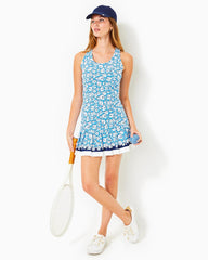 Lilly Pulitzer Upf 50+ Luxletic Ace Active Dress Lunar Blue Palm Beach Petals Engineered Luxletic | Women Active Dresses
