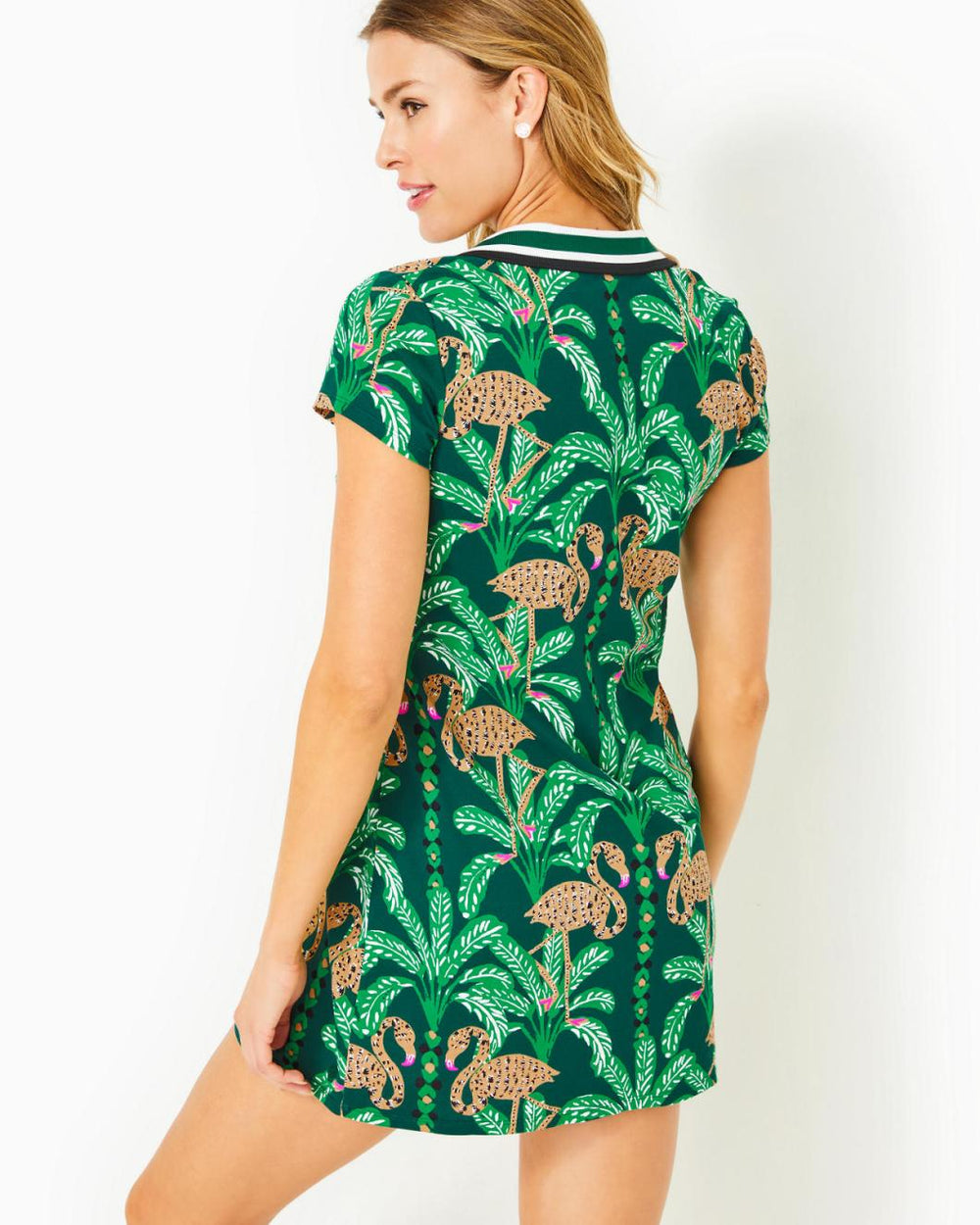 Lilly Pulitzer Upf 50+ Luxletic Cayo Costa Dress Evergreen Stir It Up Engineered | Women Active Dresses