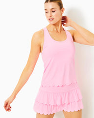 Lilly Pulitzer Upf 50+ Luxletic Claralee Scallop Bra Tank Top Conch Shell Pink | Women Tops