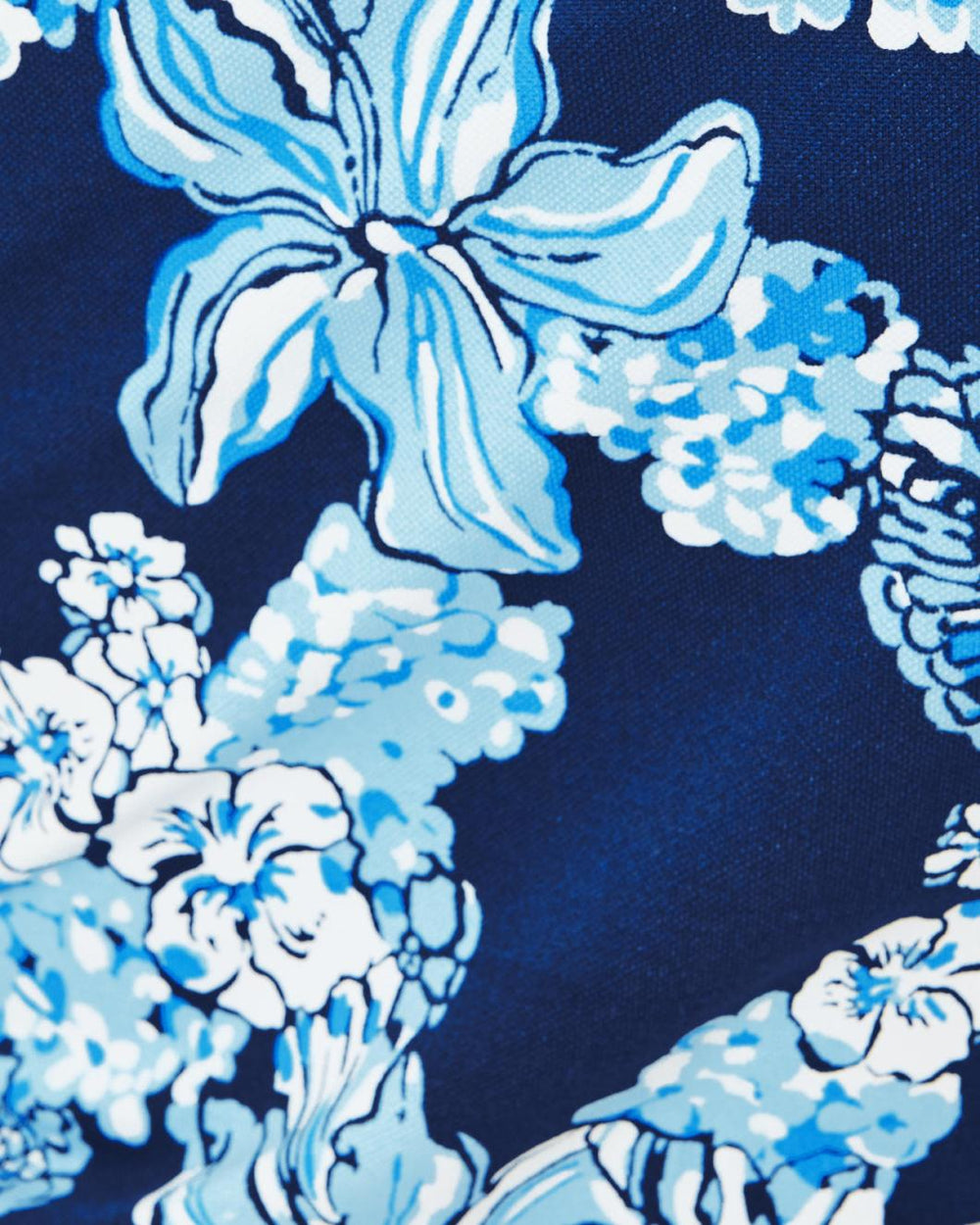 Lilly Pulitzer Upf 50+ Luxletic Frida Polo Top Low Tide Navy Bouquet All Day | Women Tops