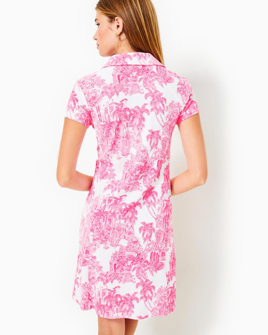 Lilly Pulitzer Upf 50+ Luxletic Frida Scallop Polo Dress Resort White Pb Anniversary Toile | Women Active Dresses